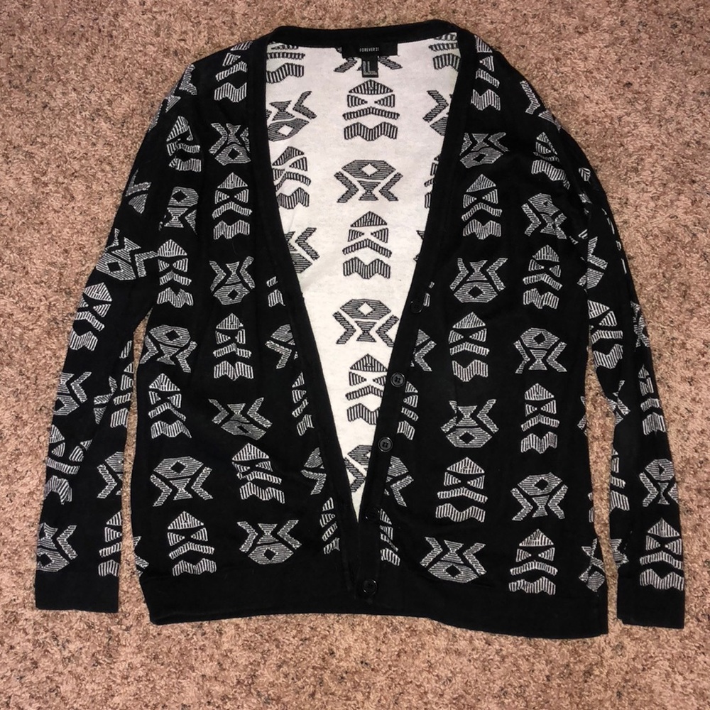 Black and white cardigan